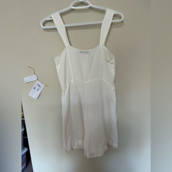 Mango White Button Up Linen Romper - Picture 9 of 12